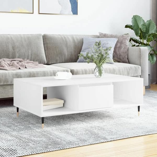Maison Exclusive - Låg bord vit 104x60x35 cm ingenjörsträ Vit