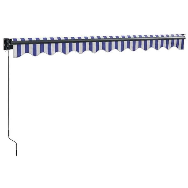 Maison Exclusive - Fällbart blått och vitt tak 3x2,5 m i tyg och aluminium