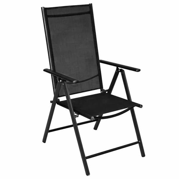 Maison Exclusive - Fällbara stolar 2 stycken Aluminium och Textilène Svart Svart