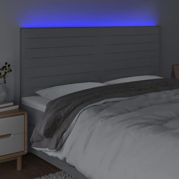 Maison Exclusive - LED-päätyharso Vaaleanharmaa 200x5x118/128 cm Kangas Ljusgrått