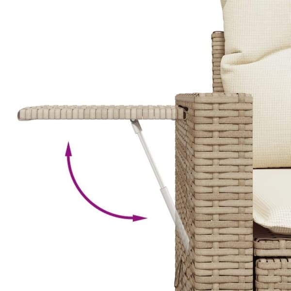 Maison Exclusive - Trädgårdsmöbler med kuddar 9 delar beige flätad resin