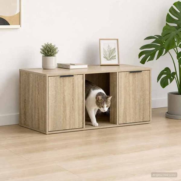 Maison Exclusive - Möbel för kattlåda Ek Sonoma 100 x 49 x 45 cm
