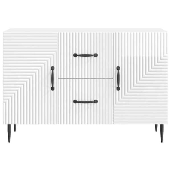 Maison Exclusive - Hvid glans buffet 89 x 34,5 x 60 cm Ingeniørtræ