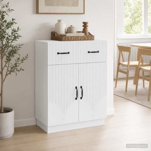 Buffet bas - EKSKLUSIVT HUS - 66 x 34,5 x 87 cm - Hvid - Spånplader - Moderne Vit