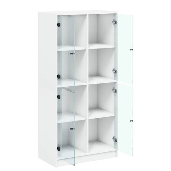 Maison Exclusive - Høj buffet med hvide døre 68x37x142 cm ingeniørtræ Vit