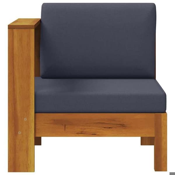 Maison Exclusive - Central sofa med 1 armlæn Mørkegrå Solid akacietræ
