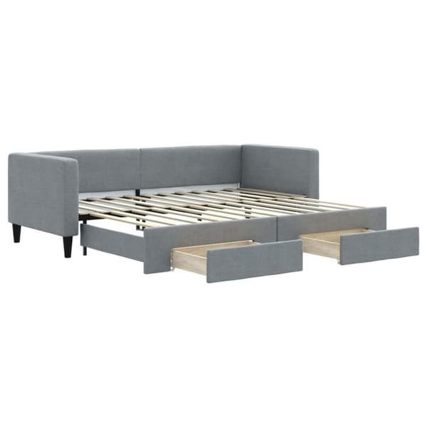 Päivävuode - EXCLUSIVE KOTI - 80 x 200 cm - 2-in-1 vuode - 2 säilytyslaatikkoa - Harmaa
