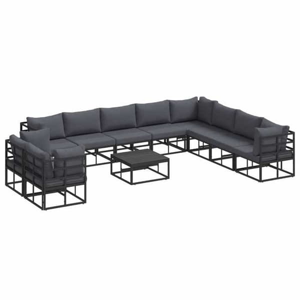Maison Exclusive - 11 pc havegruppesæt i sort aluminium Svart