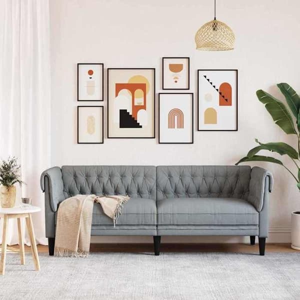 Maison Exclusive - Vaaleanharmaa sohva 201,5 x 74,5 x 74,5 cm Polyesteri