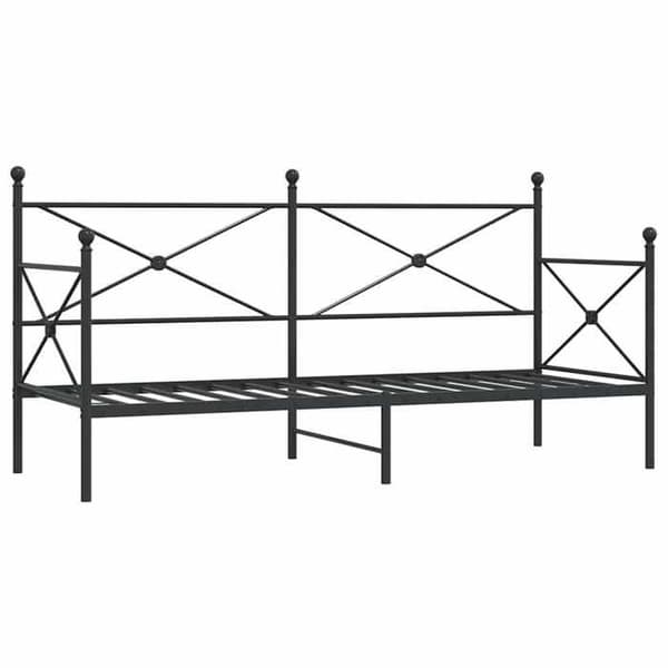 Sengestel - EKSKLUSIV HUS - Hvile seng - 80x200 cm - Sort stål - Lamelseng & opbevaring