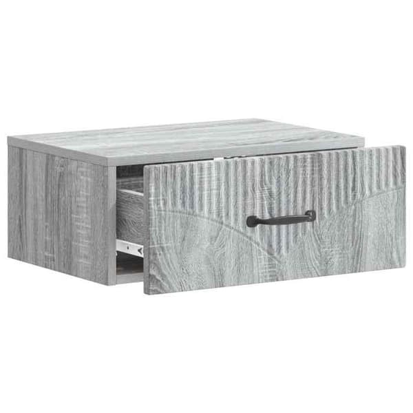 Natskab - EKSKLUSIV HUS - Sonoma grå (sæt af 2) - Spånplader - 1 skuffe + hylde - 49x34,5x20 cm Sonoma grå