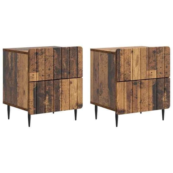 Maison Exclusive - Sängbord 2 delar Antik trä 43 x 34,5 x 49,5 cm
