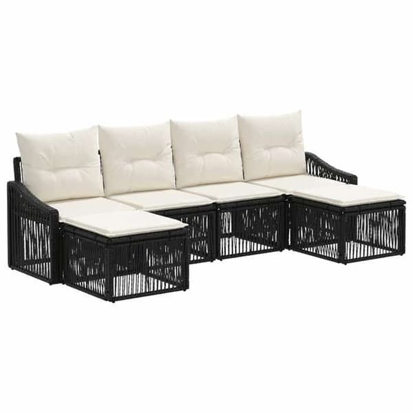 Maison Exclusive - 6-delt have-sofa sæt i sort polyrotin