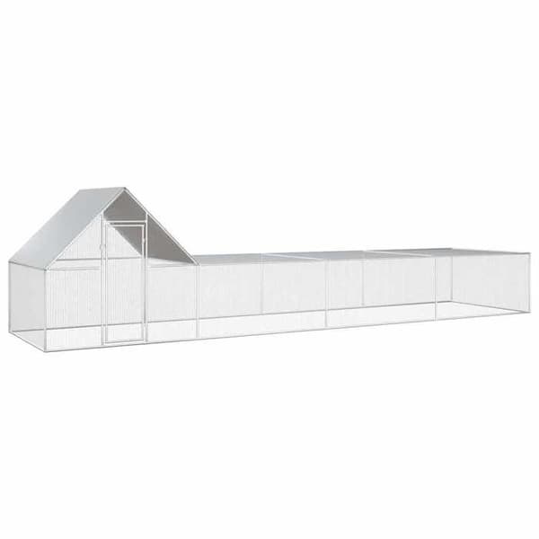 Maison Exclusive - Hønsehus 8 x 2 x 2 m Galvaniseret stål Silver
