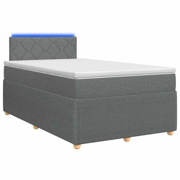 Maison Exclusive - Boxspring säng med madrass Mörkgrå 120 x 200 cm Tyg Mörkgrå