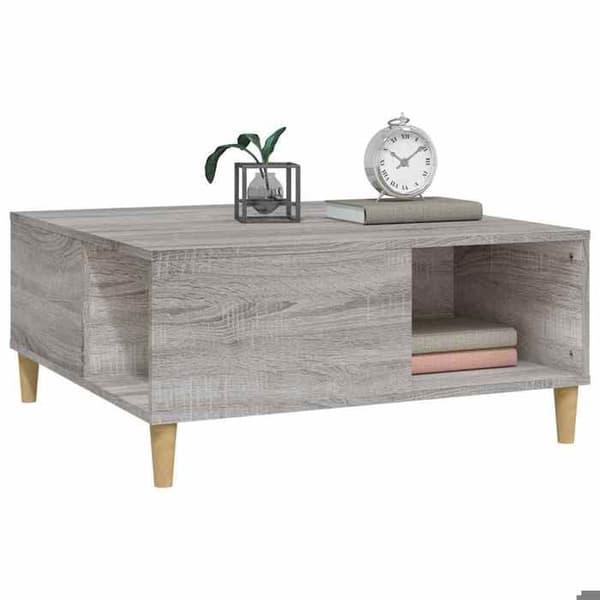 Bord - EKSKLUSIV HUS - Sonoma grå - 80 x 80 x 36,5 cm - Spånplader - Stort opbevaringsrum sonoma grå