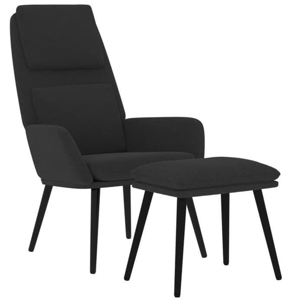 Maison Exclusive - Afslapningsstol med skammel Sort Stof