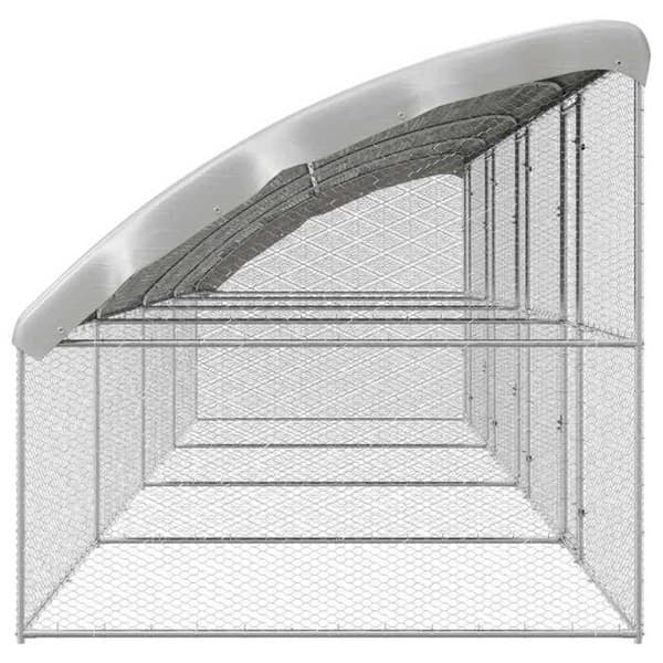 Maison Exclusive - Hønsebur med 4 døre 4 dele Sølv 800x200x200cm