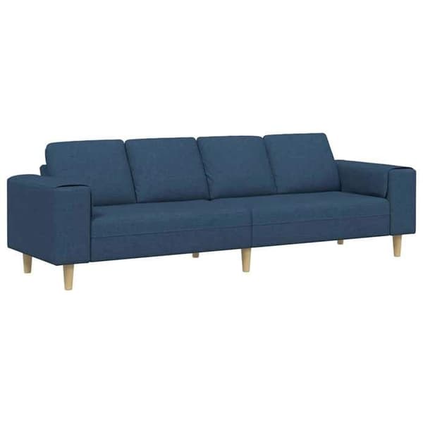 Soffa - MAISON EXCLUSIVE - Maison Exclusive - 3 platser - Blå polyester - 250 x 77 x 76 cm Blå