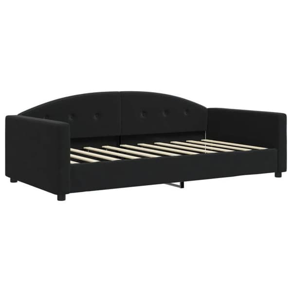 Maison Exclusive - Musta 90x190 cm samettinen vuodesohva, jossa on vuodevaatelaatikko