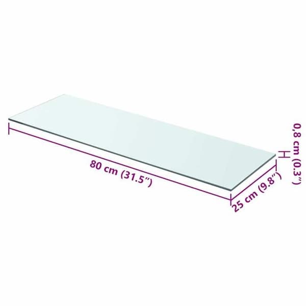 Maison Exclusive - Hyllpaneler 2 st Glas Transparent 80 x 25 cm Transparent