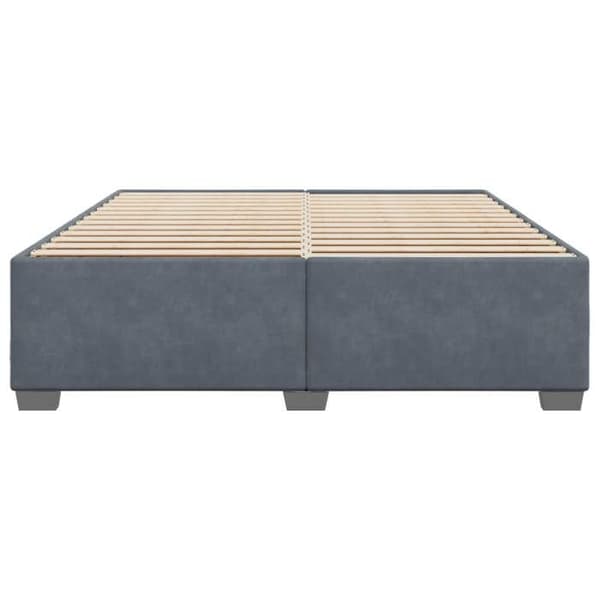 Sengestel - EKSKLUSIV HUS - 200x200 cm - Mørkegrå velour - Inkluderet lamelbund - Robuste ben mörkgrå