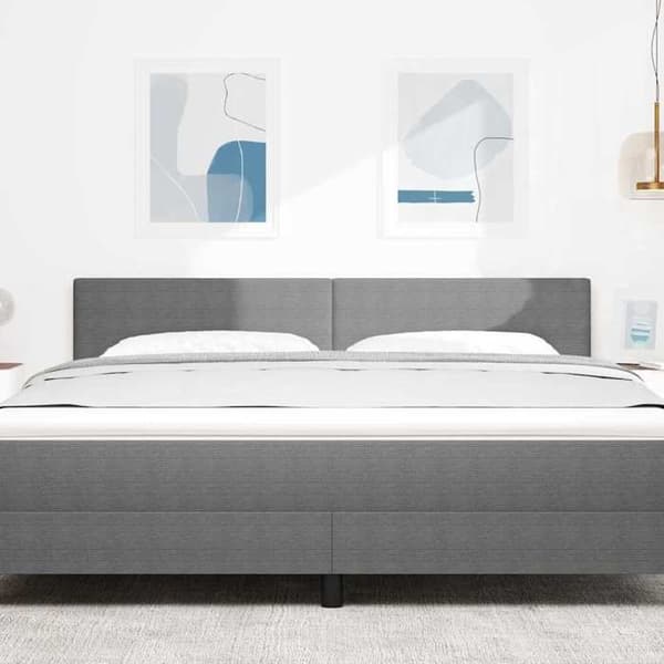 Maison Exclusive - LED Hovedgærde Lys Grå 180 cm Fløjl