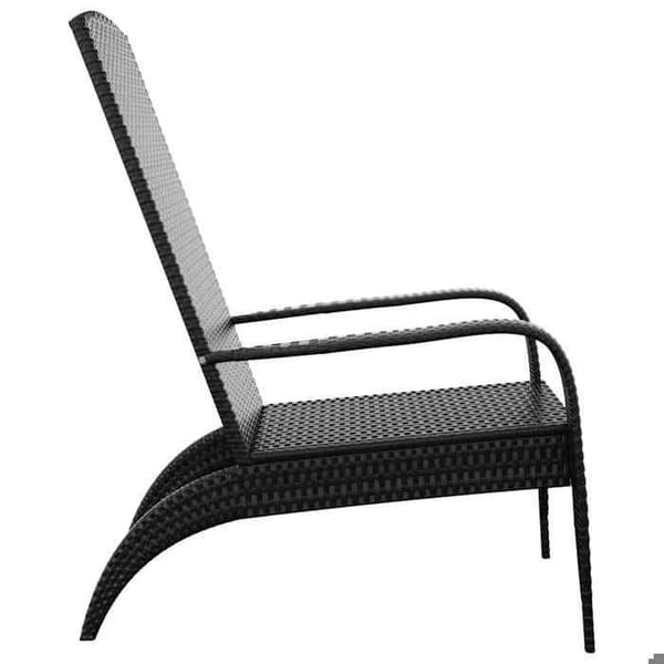Maison Exclusive - Musta polyrotin Adirondack-puutarhatuoli