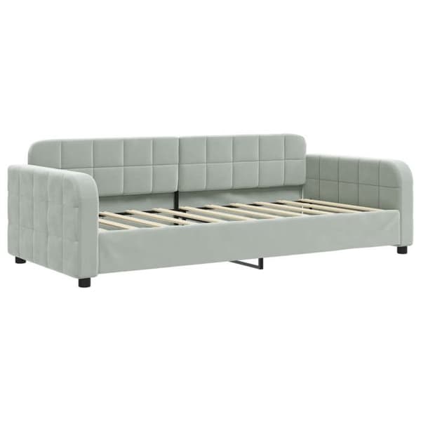Maison Exclusive - Dagbädd med utdragssäng ljusgrå 90x190 cm sammet