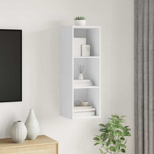 Maison Exclusive - Väggmonterad TV-möbel Vit 37x37x107 cm Ingenjörsträ Vit