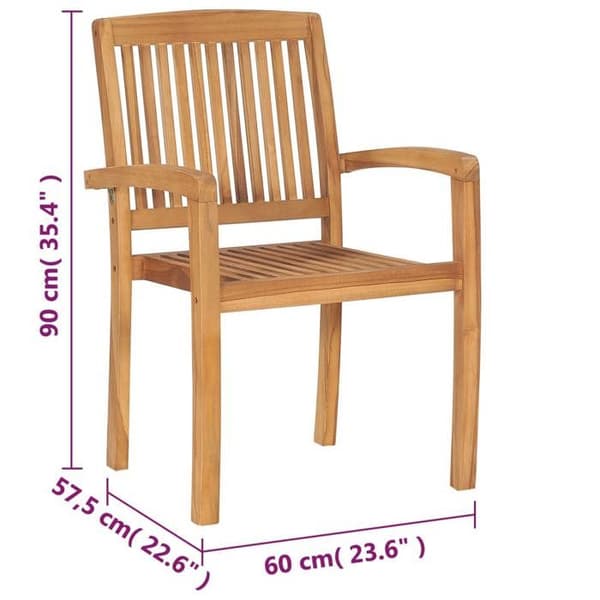 Maison Exclusive - Stabelbare havestole 8 stk Solid teaktræ