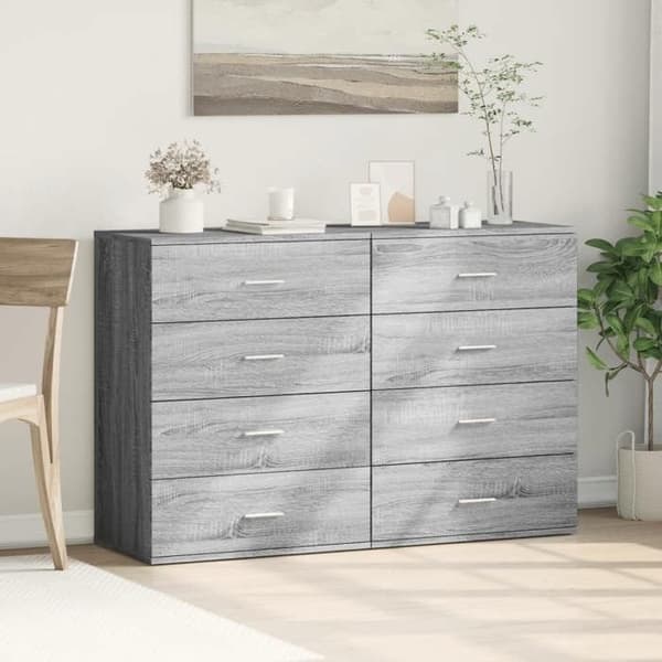 Maison Exclusive - Bufféer 2 st sonoma grå 60x39x80 cm ingenjörsträ