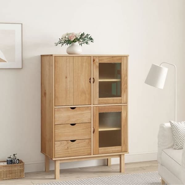 Maison Exclusive - Buffet korkea OTTA 85x43x125 cm massiivipuusta