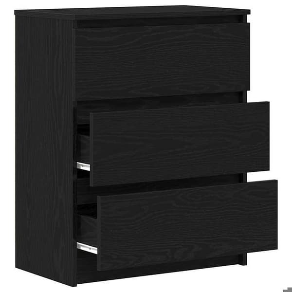 Maison Exclusive - Buffet i sort egetræ 60x35x76 cm ingeniørtræ