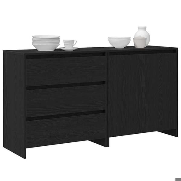 Buffet - EKSKLUSIVT HUS - Buffet 2 dele - Sort - Ingeniørtræ - 70 x 41 x 75 cm Svart