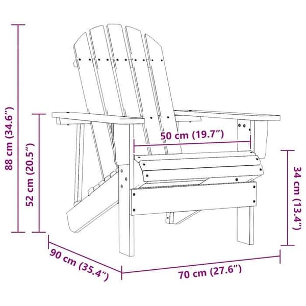 Maison Exclusive - Adirondack-stol i massiv granträ blå Blå