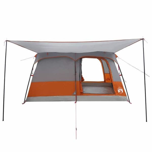 Maison Exclusive - Perheteltta 10 hengelle Harmaa ja oranssi Polyesteri ja Teräs