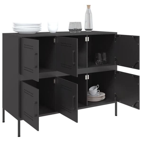Maison Exclusive - Buffé svart 100,5x39x79 cm stål