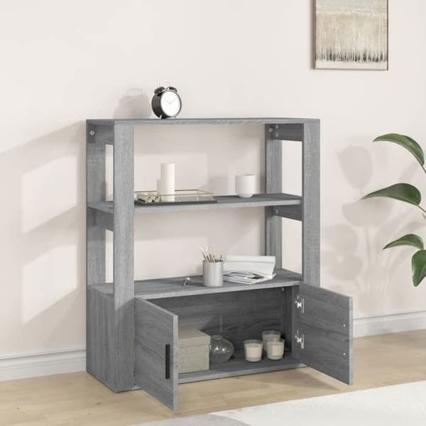 Maison Exclusive - Buffé Sonoma grå 80x30x90 cm Ingenjörsträ Grå
