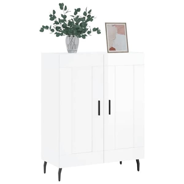 Maison Exclusive - Buffé Vit glänsande 69,5x34x90 cm Ingenjörsträ