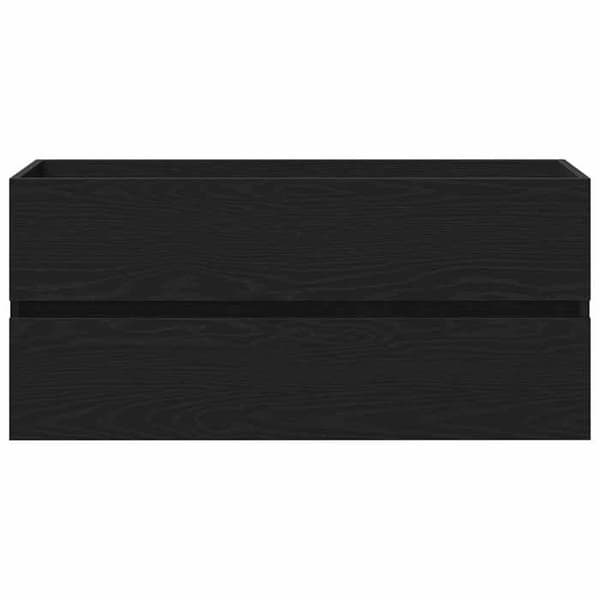 Maison Exclusive - Sort egetræ vaskeskab 100x38,5x45 cm ingeniørtræ