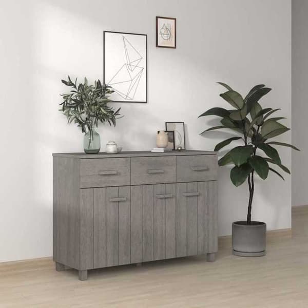 Maison Exclusive - Buffet HAMAR Vaaleanharmaa 113x40x80 cm Massiivipuu mänty