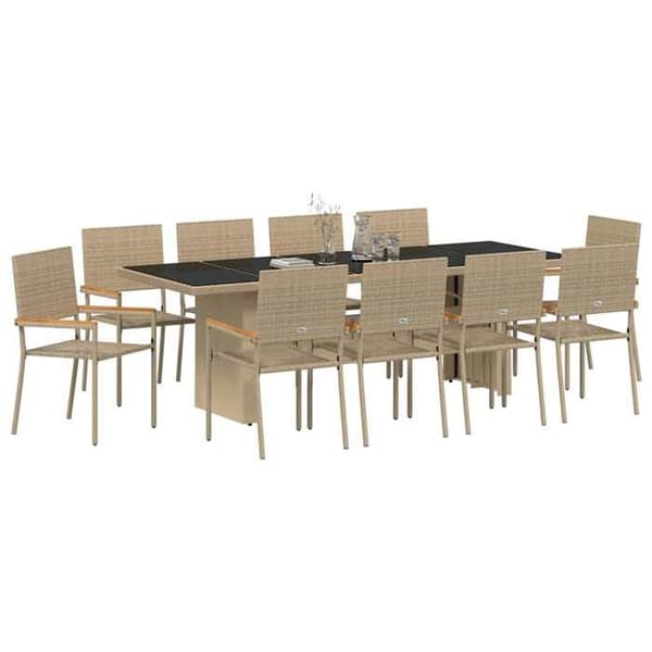 Maison Exclusive - 11 pc spisestue sæt til haven Beige polyrotin beige