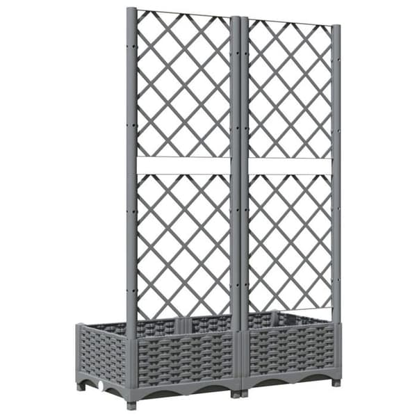 Maison Exclusive - Plantekasse med trellis Lys grå 80x40x121,5 cm PP Ljusgrått