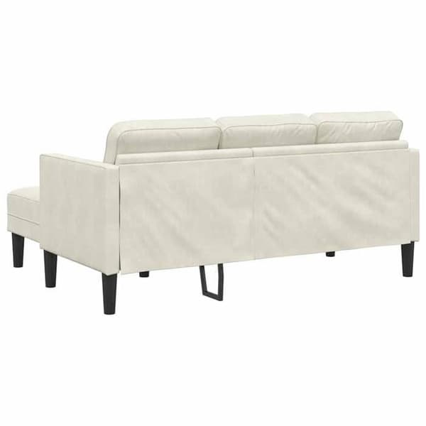 Soffa - EXKLUSIVT HUS - Modulär sektionsoffa - Cremefärgad polyester sammet - Trästruktur - Mjuk sits Grädde