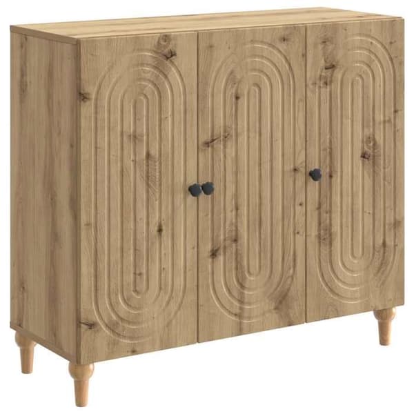 Maison Exclusive - Buffet i håndlavet egetræ 89 x 34,5 x 80 cm Ingeniørtræ