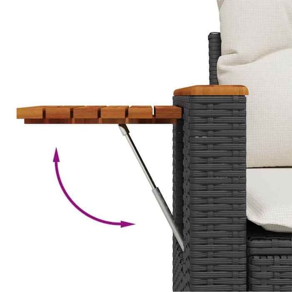 Maison Exclusive - Trädgårdsmöbler 7 delar med svarta kuddar i flätad resin