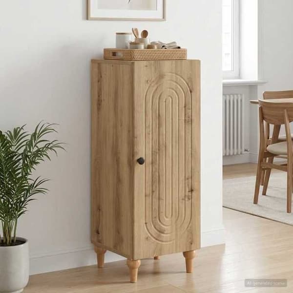 Maison Exclusive - Buffet i håndlavet egetræ 33 x 34,5 x 90 cm Ingeniørtræ
