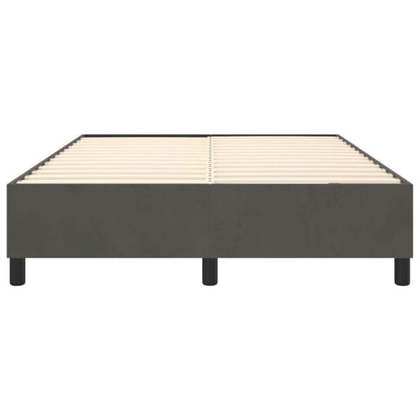 Maison Exclusive - Sengebund med mørkegrå lameller 140x200 cm velour mörkgrå