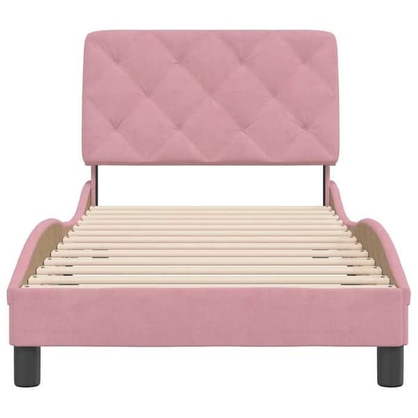 Maison Exclusive - Sängram utan madrass rosa 80x200 cm sammet